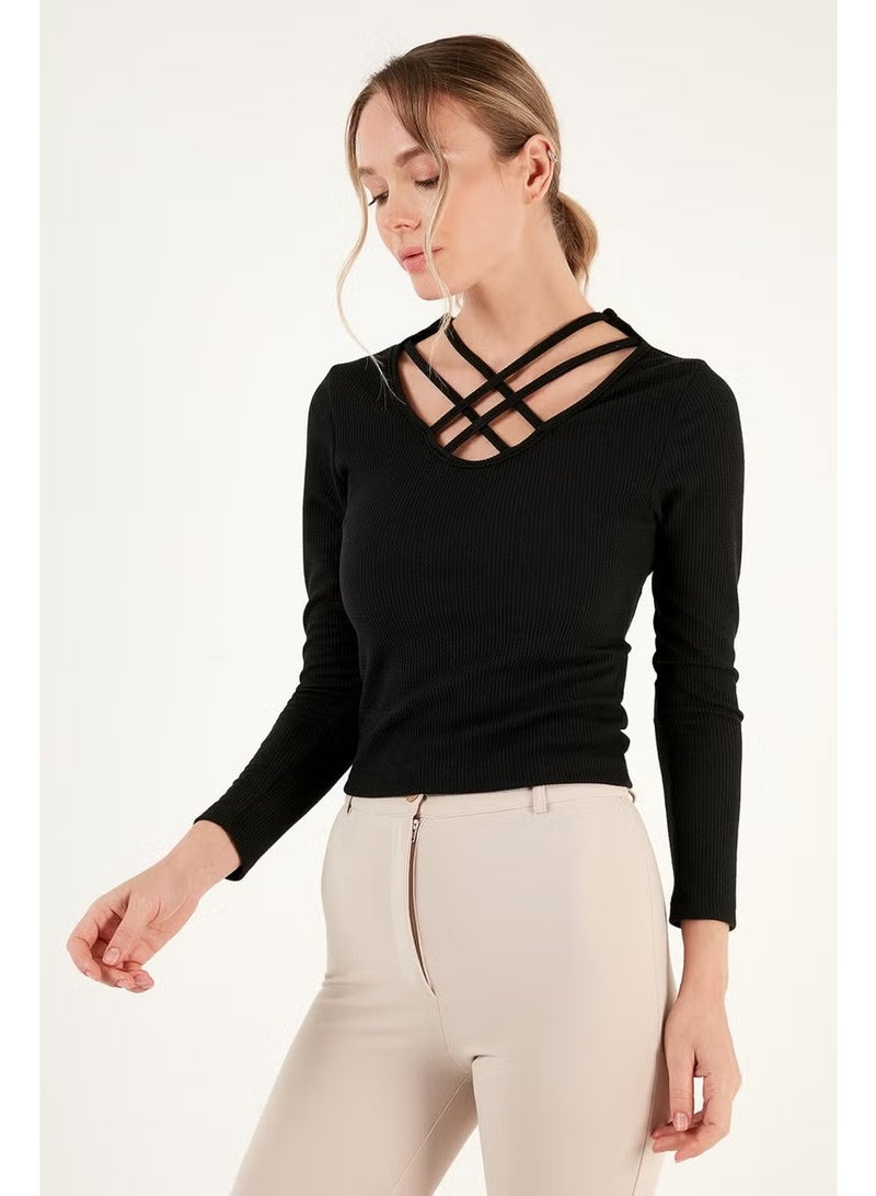 Lela Slim Fit Collar Detailed Blouse Women's Blouse 5865583 - Image 1